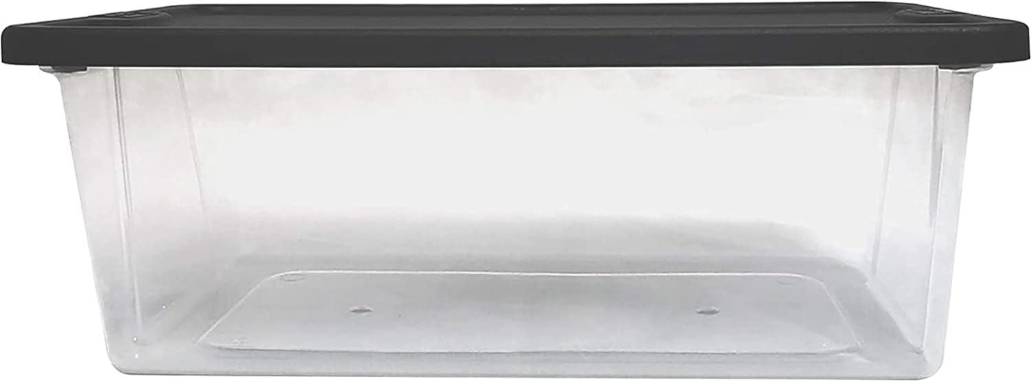 imageHOMZ 2Pack Snaplock Large Clear Plastic Storage Organizer Bins wLids 56 Quart White  Stackable Container Boxes for Bedroom Bathroom Garage and Office OrganizationGray Lid