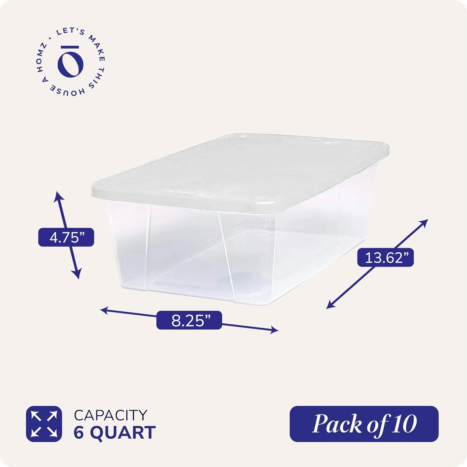 imageHOMZ 2Pack Snaplock Large Clear Plastic Storage Organizer Bins wLids 56 Quart White  Stackable Container Boxes for Bedroom Bathroom Garage and Office OrganizationWhite Lid