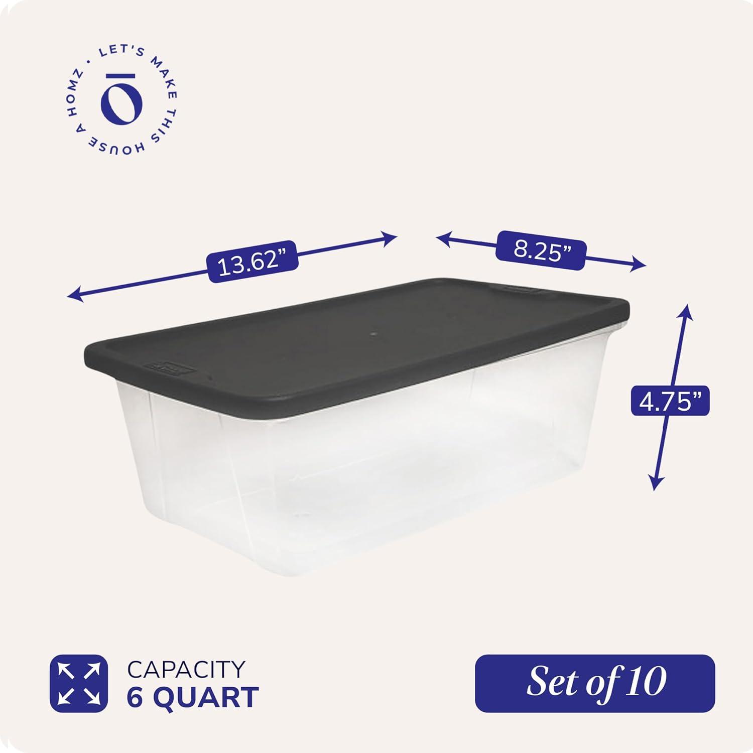 imageHOMZ 2Pack Snaplock Large Clear Plastic Storage Organizer Bins wLids 56 Quart White  Stackable Container Boxes for Bedroom Bathroom Garage and Office OrganizationGray Lid