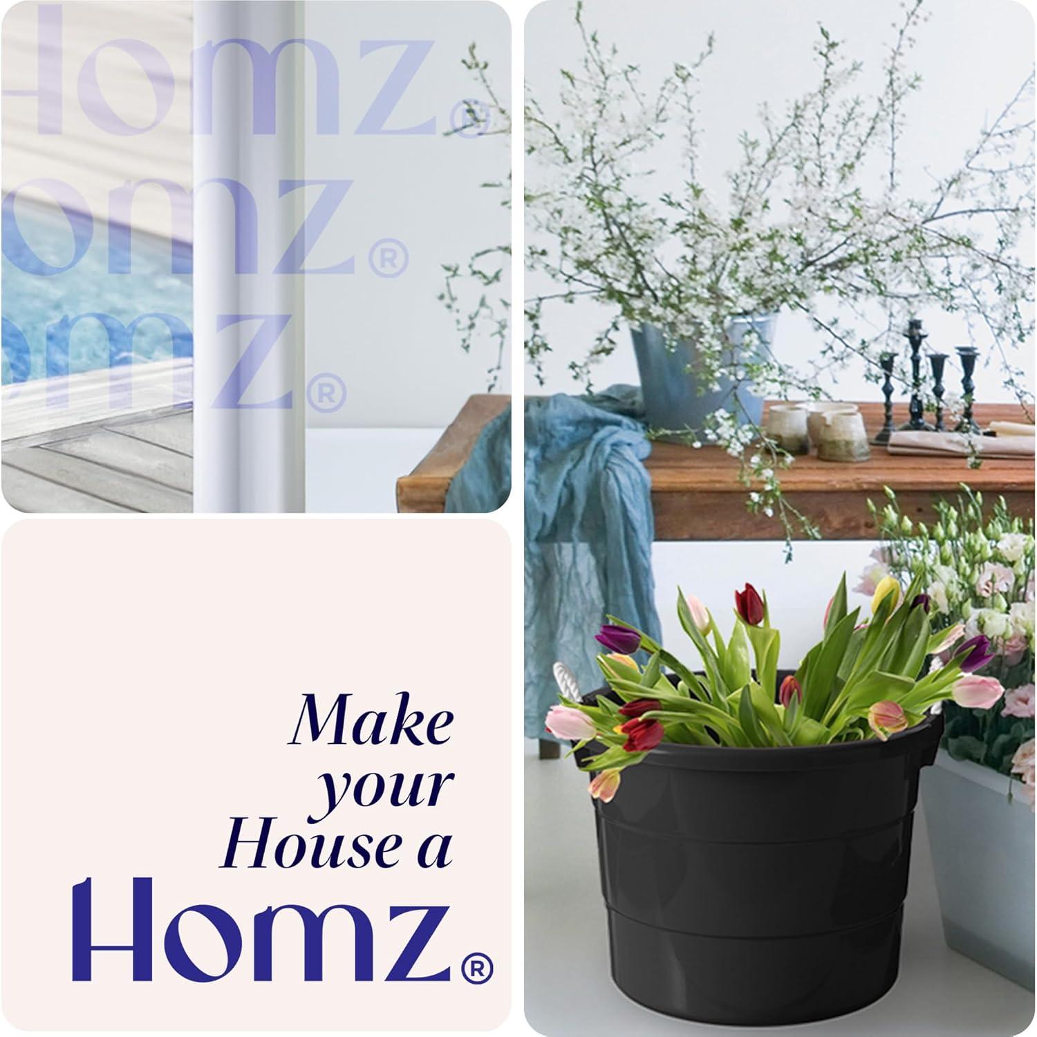 imageHOMZ 2Pack Utility Tub Large Plastic Storage Bucket with Rope Handles 18 Gallon Blue  Portable Indoor and Outdoor Buckets for Kitchen Laundry Garden Bathroom and Garage OrganizationBlack