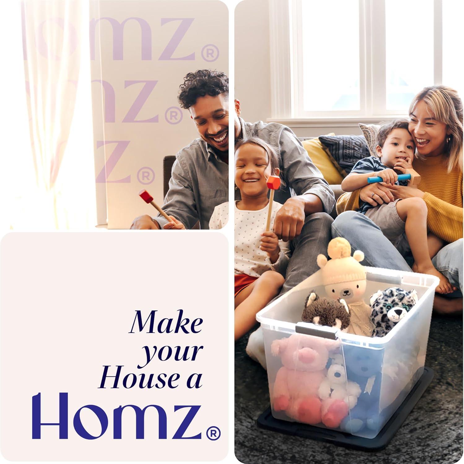imageHOMZ Drawer Tower 3Tier Clear Plastic Storage Organizer Cart White Frame  HeavyDuty Organizing Drawers for Home Bedroom and Closet OrganizationWhite FrameBlue Drawers