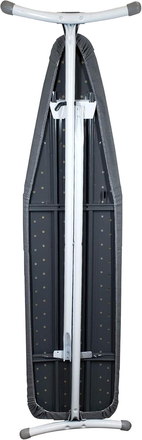 imageHomz TLeg Clothes Ironing Board Portable Compact Foldable Standard Size Adjustable Height with Foam Pad ampamp Cotton Cover Charcoal GrayCharcoal Gray