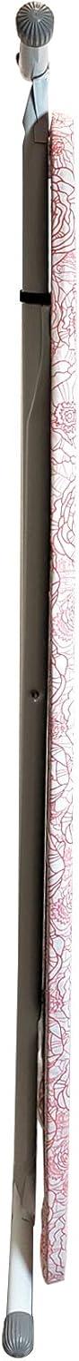 imageHomz TLeg Clothes Ironing Board Portable Compact Foldable Standard Size Adjustable Height with Foam Pad ampamp Cotton Cover Charcoal GrayPink Peony