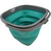 imageHOMZ 2211048DC12 Store N StowTM 10 Liter Square Bucket with Handle Grey and Teal Collapsible StorageSet of 1