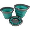 imageHOMZ 2211048DC12 Store N StowTM 10 Liter Square Bucket with Handle Grey and Teal Collapsible StorageSet of 1