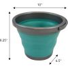 imageHOMZ 2211048DC12 Store N StowTM 10 Liter Square Bucket with Handle Grey and Teal Collapsible StorageSet of 1