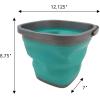 imageHOMZ 2211048DC12 Store N StowTM 10 Liter Square Bucket with Handle Grey and Teal Collapsible StorageSet of 1