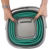 imageHOMZ 2211048DC12 Store N StowTM 10 Liter Square Bucket with Handle Grey and Teal Collapsible StorageSet of 12