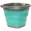 imageHOMZ 2211048DC12 Store N StowTM 10 Liter Square Bucket with Handle Grey and Teal Collapsible StorageSet of 12