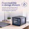imageHOMZ 2Pack 1Drawer Storage Cart Clear Plastic Container 15quot Wide Body Black Frame  Organizing Drawer Containers for Home Bathroom Bedroom Office and ClassroomBlack frame with smoke tint drawers