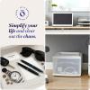 imageHOMZ 2Pack 1Drawer Storage Cart Clear Plastic Container 15quot Wide Body Black Frame  Organizing Drawer Containers for Home Bathroom Bedroom Office and ClassroomWhite frame with clear drawers