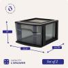 imageHOMZ 2Pack 1Drawer Storage Cart Clear Plastic Container 15quot Wide Body Black Frame  Organizing Drawer Containers for Home Bathroom Bedroom Office and ClassroomBlack frame with smoke tint drawers