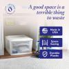 imageHOMZ 2Pack 1Drawer Storage Cart Clear Plastic Container 15quot Wide Body Black Frame  Organizing Drawer Containers for Home Bathroom Bedroom Office and ClassroomWhite frame with clear drawers