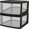 imageHOMZ 2Pack 1Drawer Storage Cart Clear Plastic Container 15quot Wide Body Black Frame  Organizing Drawer Containers for Home Bathroom Bedroom Office and ClassroomBlack frame with clear drawers