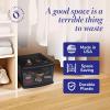 imageHOMZ 2Pack 1Drawer Storage Cart Clear Plastic Container 15quot Wide Body Black Frame  Organizing Drawer Containers for Home Bathroom Bedroom Office and ClassroomBlack frame with smoke tint drawers