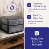 imageHOMZ 2Pack 2Drawer Storage Cart Plastic Drawers with Smoke Tint 15quot Wide Body Black Frame  Organizing Drawer Containers for Home Bathroom Bedroom Office and ClassroomBlack frame with clear drawers