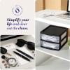 imageHOMZ 2Pack 2Drawer Storage Cart Plastic Drawers with Smoke Tint 15quot Wide Body Black Frame  Organizing Drawer Containers for Home Bathroom Bedroom Office and ClassroomBlack frame with clear drawers