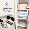 imageHOMZ 2Pack 2Drawer Storage Cart Plastic Drawers with Smoke Tint 15quot Wide Body Black Frame  Organizing Drawer Containers for Home Bathroom Bedroom Office and ClassroomWhite frame with clear drawers