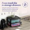 imageHOMZ 2Pack 2Drawer Storage Cart Plastic Drawers with Smoke Tint 15quot Wide Body Black Frame  Organizing Drawer Containers for Home Bathroom Bedroom Office and ClassroomBlack frame with clear drawers