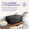 imageHOMZ 2Pack 2Drawer Storage Cart Plastic Drawers with Smoke Tint 15quot Wide Body Black Frame  Organizing Drawer Containers for Home Bathroom Bedroom Office and ClassroomBlack frame with smoke tint drawers