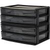imageHOMZ 2Pack 2Drawer Storage Cart Plastic Drawers with Smoke Tint 15quot Wide Body Black Frame  Organizing Drawer Containers for Home Bathroom Bedroom Office and ClassroomBlack frame with smoke tint drawers