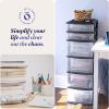 imageHOMZ 2Pack Drawer Tower 5Tier Clear Plastic Storage Organizer Unit Black Frame  MultiPurpose Container Drawers for Bedroom Bathroom and Office OrganizationBlack