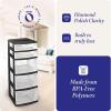 imageHOMZ 2Pack Drawer Tower 5Tier Clear Plastic Storage Organizer Unit Black Frame  MultiPurpose Container Drawers for Bedroom Bathroom and Office OrganizationBlack