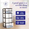 imageHOMZ 2Pack Drawer Tower 5Tier Clear Plastic Storage Organizer Unit Black Frame  MultiPurpose Container Drawers for Bedroom Bathroom and Office OrganizationBlack