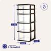 imageHOMZ 2Pack Drawer Tower 5Tier Clear Plastic Storage Organizer Unit Black Frame  MultiPurpose Container Drawers for Bedroom Bathroom and Office OrganizationBlack