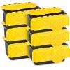 imageHOMZ 2Pack Durabilt Heavy Duty Plastic Storage Bins with Lids 27 Gallon GreenRed  Stackable Container Boxes for Holiday Attic and Garage OrganizationBlack BaseYellow Lid