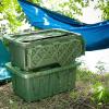 imageHOMZ 2Pack Durabilt Heavy Duty Plastic Storage Bins with Lids 27 Gallon GreenRed  Stackable Container Boxes for Holiday Attic and Garage OrganizationCamo Green