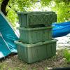 imageHOMZ 2Pack Durabilt Heavy Duty Plastic Storage Bins with Lids 27 Gallon GreenRed  Stackable Container Boxes for Holiday Attic and Garage OrganizationCamo Green
