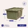 imageHOMZ 2Pack Durabilt Heavy Duty Plastic Storage Bins with Lids 27 Gallon GreenRed  Stackable Container Boxes for Holiday Attic and Garage OrganizationCamo Green