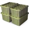 imageHOMZ 2Pack Durabilt Heavy Duty Plastic Storage Bins with Lids 27 Gallon GreenRed  Stackable Container Boxes for Holiday Attic and Garage OrganizationCamo Green