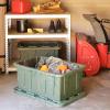 imageHOMZ 2Pack Durabilt Heavy Duty Plastic Storage Bins with Lids 27 Gallon GreenRed  Stackable Container Boxes for Holiday Attic and Garage OrganizationCamo Green