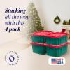 imageHOMZ 2Pack Durabilt Heavy Duty Plastic Storage Bins with Lids 27 Gallon GreenRed  Stackable Container Boxes for Holiday Attic and Garage OrganizationGreen BaseRed Lid