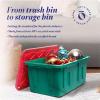 imageHOMZ 2Pack Durabilt Heavy Duty Plastic Storage Bins with Lids 27 Gallon GreenRed  Stackable Container Boxes for Holiday Attic and Garage OrganizationGreen BaseRed Lid