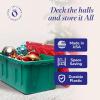 imageHOMZ 2Pack Durabilt Heavy Duty Plastic Storage Bins with Lids 27 Gallon GreenRed  Stackable Container Boxes for Holiday Attic and Garage OrganizationGreen BaseRed Lid