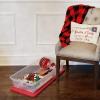 imageHOMZ 2Pack Holiday Tote Clear Plastic Storage Organizer Bins with Lids 41 Quart Red  Stackable Organizing Containers for Christmas Ornament Decorations Gift Wraps and Crafts4 Pack