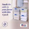 imageHOMZ 2Pack Latching Lid Large Clear Plastic Storage Bins with Lids 66 Quart Blue Latch  Stackable Container Boxes for Home Bathroom and Office OrganizationBlue