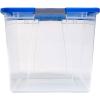imageHOMZ 2Pack Secure Latch Clear Plastic Storage Organizer Bins 64 Quart Gray Lid  HeavyDuty Container Boxes with Lids for Home Office and GarageBlue Lid