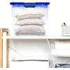 imageHOMZ 2Pack Secure Latch Clear Plastic Storage Organizer Bins 64 Quart Gray Lid  HeavyDuty Container Boxes with Lids for Home Office and GarageBlue Lid
