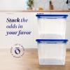 imageHOMZ 2Pack Snaplock Large Clear Plastic Storage Organizer Bins wLids 56 Quart White  Stackable Container Boxes for Bedroom Bathroom Garage and Office OrganizationBlue Lid