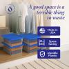 imageHOMZ 2Pack Snaplock Large Clear Plastic Storage Organizer Bins wLids 56 Quart White  Stackable Container Boxes for Bedroom Bathroom Garage and Office OrganizationBlue Lid