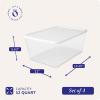 imageHOMZ 2Pack Snaplock Large Clear Plastic Storage Organizer Bins wLids 56 Quart White  Stackable Container Boxes for Bedroom Bathroom Garage and Office OrganizationWhite Lid