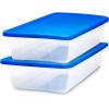imageHOMZ 2Pack Snaplock Large Clear Plastic Storage Organizer Bins wLids 56 Quart White  Stackable Container Boxes for Bedroom Bathroom Garage and Office OrganizationBlue Lid