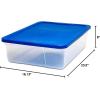 imageHOMZ 2Pack Snaplock Large Clear Plastic Storage Organizer Bins wLids 56 Quart White  Stackable Container Boxes for Bedroom Bathroom Garage and Office OrganizationBlue Lid