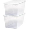 imageHOMZ 2Pack Snaplock Large Clear Plastic Storage Organizer Bins wLids 56 Quart White  Stackable Container Boxes for Bedroom Bathroom Garage and Office OrganizationWhite Lid