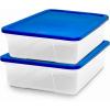 imageHOMZ 2Pack Snaplock Large Clear Plastic Storage Organizer Bins wLids 56 Quart White  Stackable Container Boxes for Bedroom Bathroom Garage and Office OrganizationBlue Lid