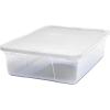 imageHOMZ 2Pack Snaplock Large Clear Plastic Storage Organizer Bins wLids 56 Quart White  Stackable Container Boxes for Bedroom Bathroom Garage and Office OrganizationWhite Lid
